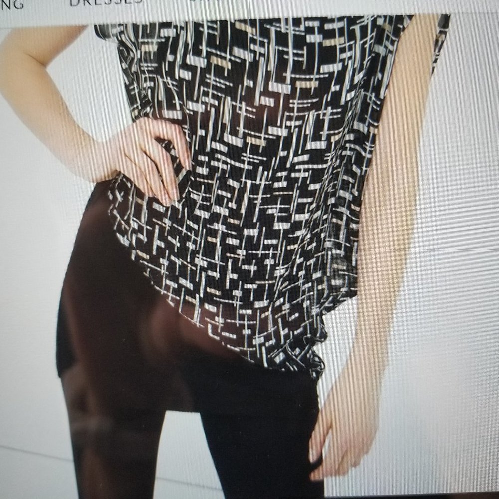 WHBM CROSSHATCH OVERLAY TUNIC SMALL